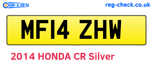 MF14ZHW are the vehicle registration plates.
