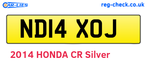 ND14XOJ are the vehicle registration plates.