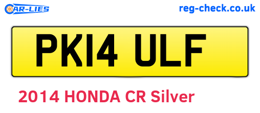 PK14ULF are the vehicle registration plates.