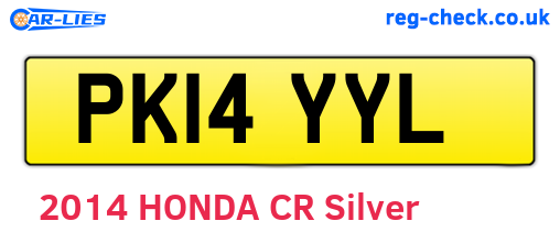 PK14YYL are the vehicle registration plates.