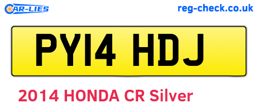 PY14HDJ are the vehicle registration plates.