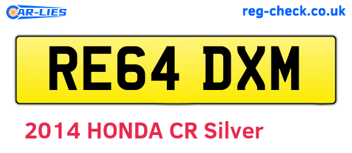 RE64DXM are the vehicle registration plates.