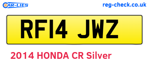 RF14JWZ are the vehicle registration plates.
