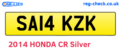 SA14KZK are the vehicle registration plates.
