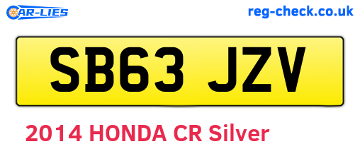 SB63JZV are the vehicle registration plates.