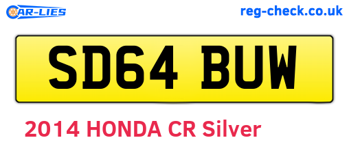 SD64BUW are the vehicle registration plates.