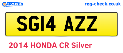 SG14AZZ are the vehicle registration plates.