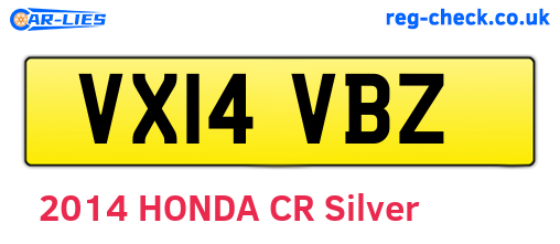 VX14VBZ are the vehicle registration plates.