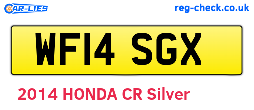 WF14SGX are the vehicle registration plates.