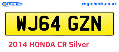 WJ64GZN are the vehicle registration plates.