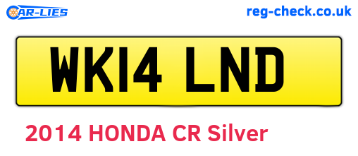 WK14LND are the vehicle registration plates.