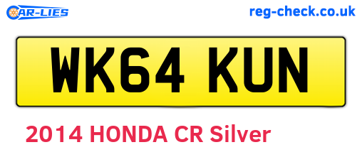 WK64KUN are the vehicle registration plates.
