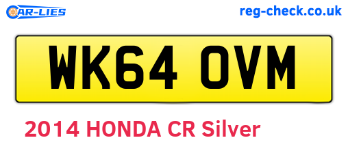 WK64OVM are the vehicle registration plates.