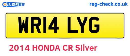 WR14LYG are the vehicle registration plates.