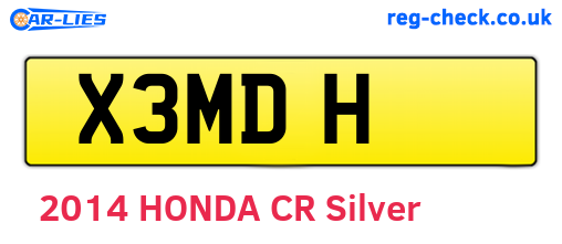 X3MDH are the vehicle registration plates.