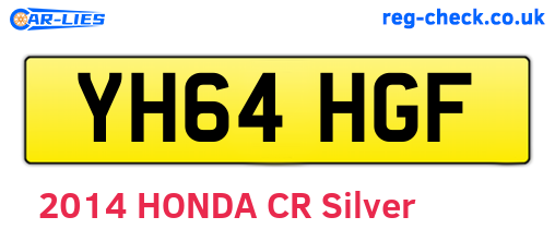 YH64HGF are the vehicle registration plates.
