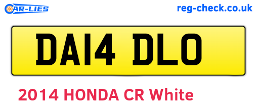 DA14DLO are the vehicle registration plates.