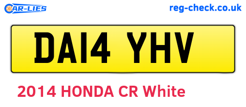 DA14YHV are the vehicle registration plates.