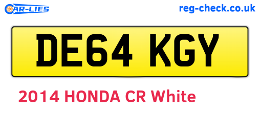 DE64KGY are the vehicle registration plates.