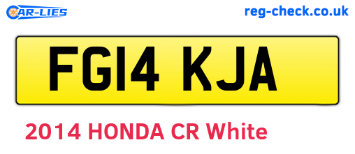 FG14KJA are the vehicle registration plates.