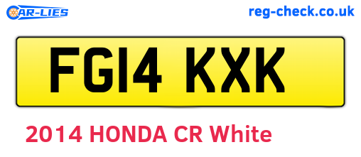 FG14KXK are the vehicle registration plates.