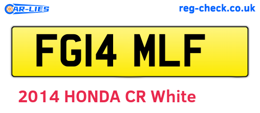 FG14MLF are the vehicle registration plates.