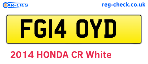 FG14OYD are the vehicle registration plates.