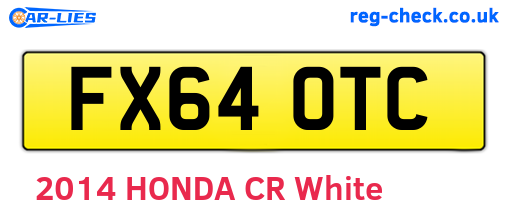FX64OTC are the vehicle registration plates.