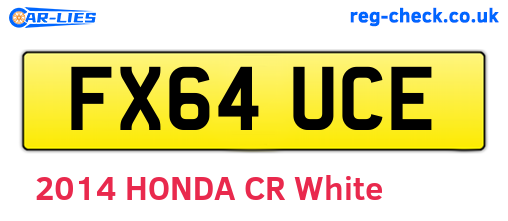 FX64UCE are the vehicle registration plates.