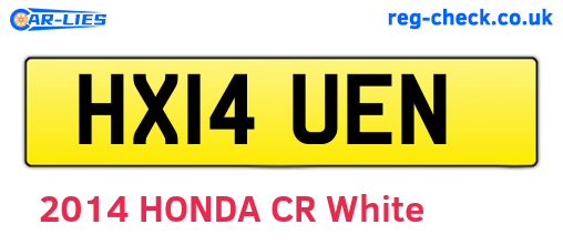 HX14UEN are the vehicle registration plates.