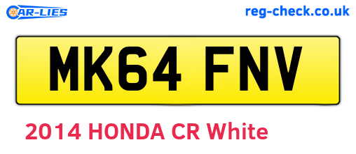 MK64FNV are the vehicle registration plates.