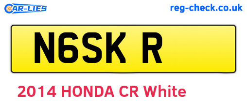 N6SKR are the vehicle registration plates.