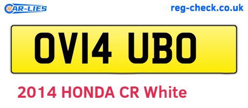 OV14UBO are the vehicle registration plates.