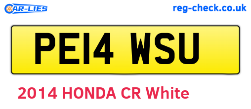 PE14WSU are the vehicle registration plates.