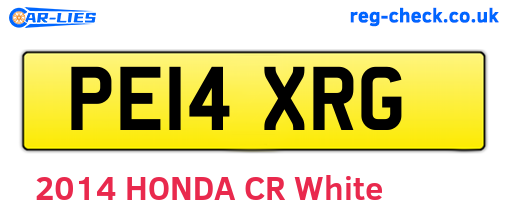 PE14XRG are the vehicle registration plates.