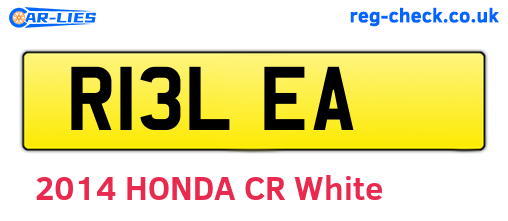 R13LEA are the vehicle registration plates.
