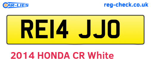 RE14JJO are the vehicle registration plates.