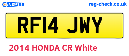 RF14JWY are the vehicle registration plates.