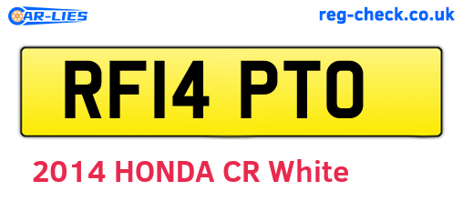 RF14PTO are the vehicle registration plates.