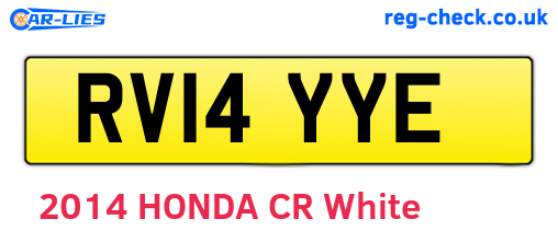 RV14YYE are the vehicle registration plates.
