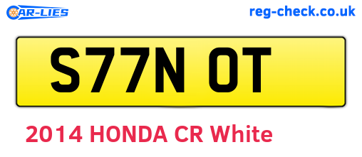 S77NOT are the vehicle registration plates.