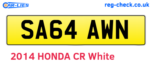 SA64AWN are the vehicle registration plates.