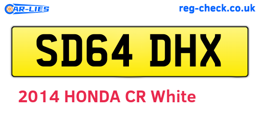 SD64DHX are the vehicle registration plates.