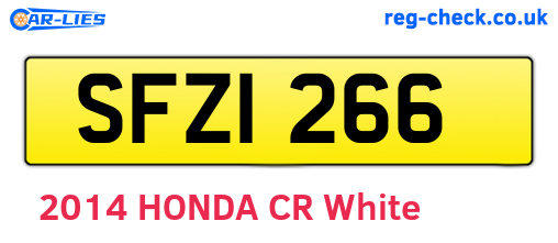 SFZ1266 are the vehicle registration plates.
