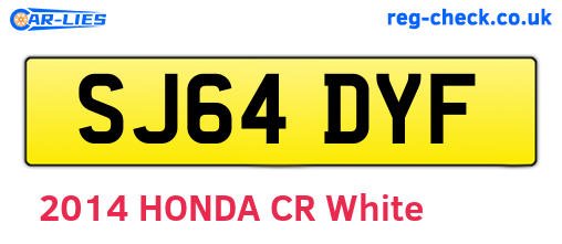 SJ64DYF are the vehicle registration plates.