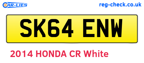 SK64ENW are the vehicle registration plates.