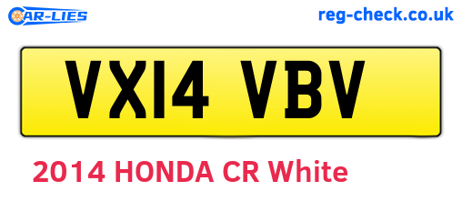 VX14VBV are the vehicle registration plates.