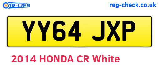 YY64JXP are the vehicle registration plates.