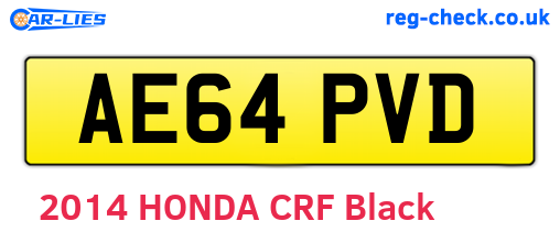 AE64PVD are the vehicle registration plates.