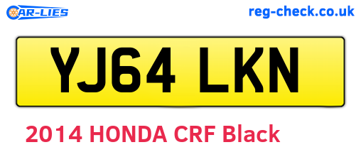 YJ64LKN are the vehicle registration plates.